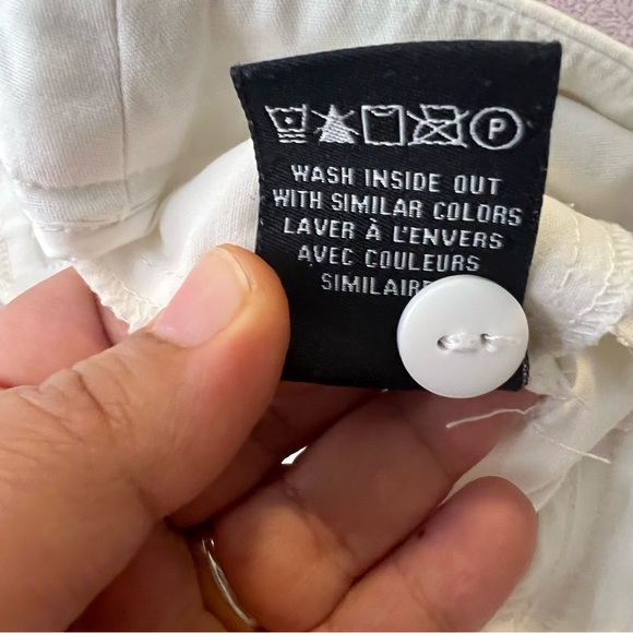 Le Chateau white cropped ankle pants cotton spandex stretch size 3/4 - Picture 8 of 11